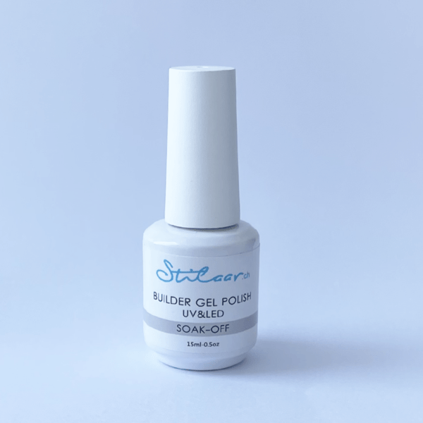 Milchig Buildergel in der Flasche, vegan und hemafrei.